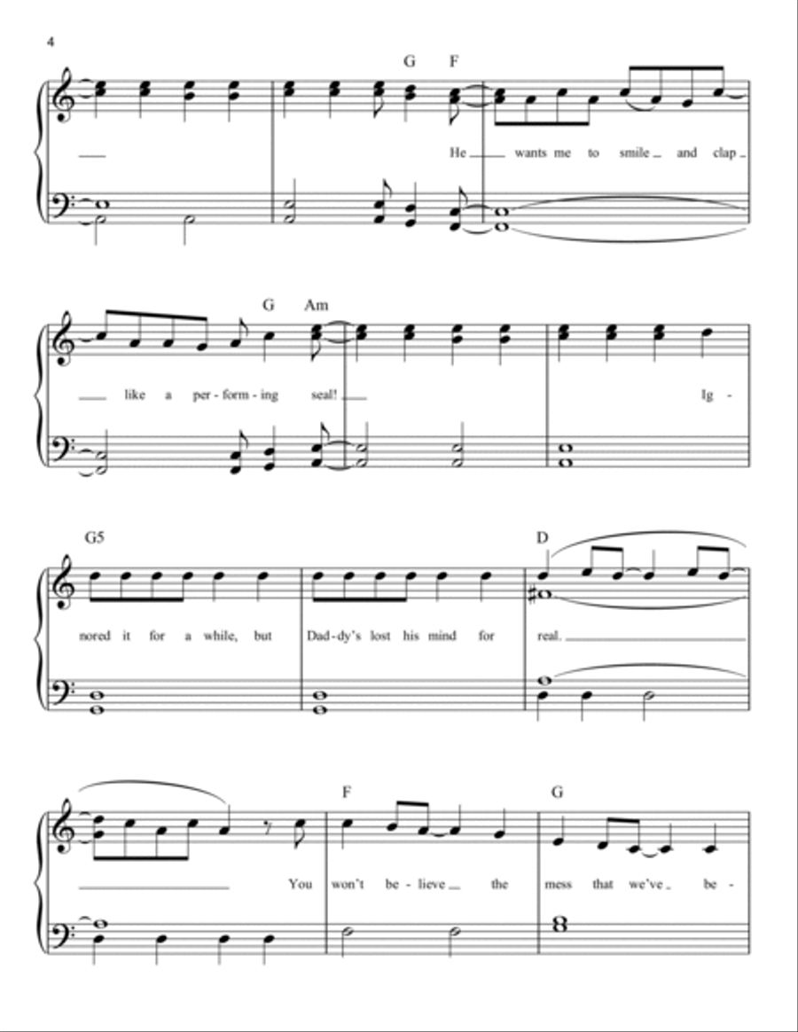 Dead Mom (from Beetlejuice The Musical) Easy Piano scores gallery preview page 4