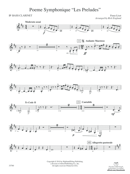 Poeme Symphonique "Les Preludes": B-flat Bass Clarinet