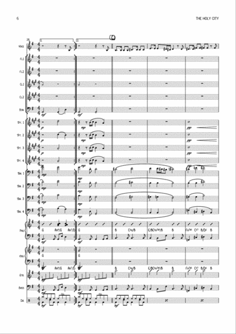 Holy City, The (Big Band Vocal) Jazz Ensemble scores gallery preview page 6