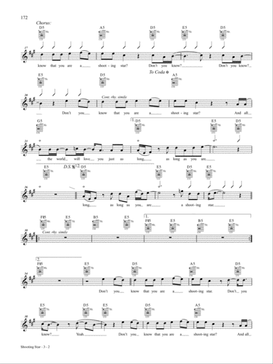 Shooting Star Guitar Tablature scores gallery preview page 2