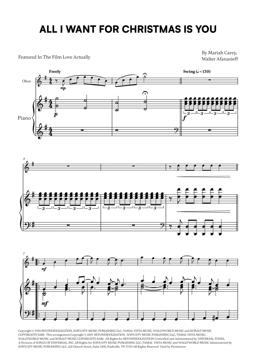 All I Want For Christmas Is You Piano scores gallery preview page 1