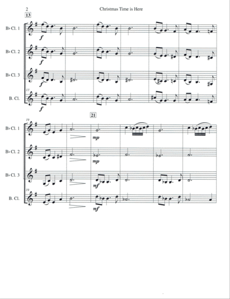 Christmas Time Is Here Woodwind Quartet scores gallery preview page 2