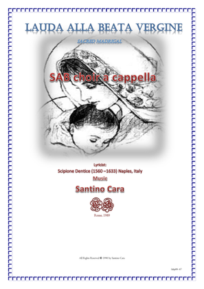 Lauda alla Beata Vergine - Sacred madrigal for SAB choir a cappella