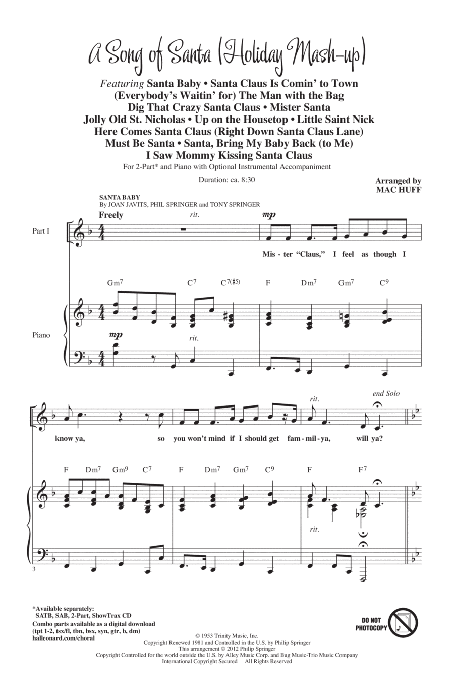A Song Of Santa (Medley) 2-Part scores gallery preview page 1