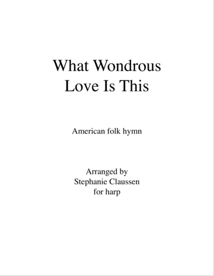 What Wondrous Love is This (Harp solo) Harp scores gallery preview page 1