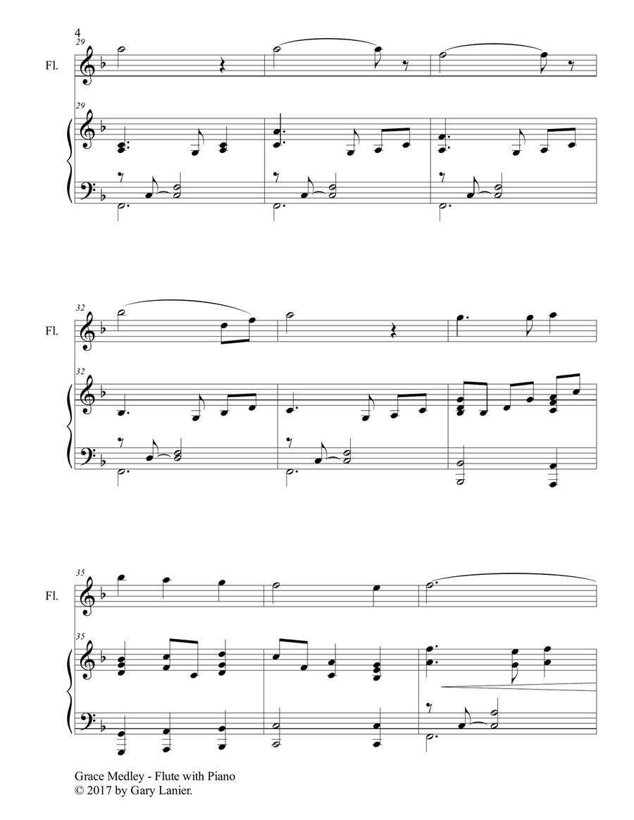 GRACE MEDLEY (for Flute with Piano - Instrument Part included) Flute Solo scores gallery preview page 5