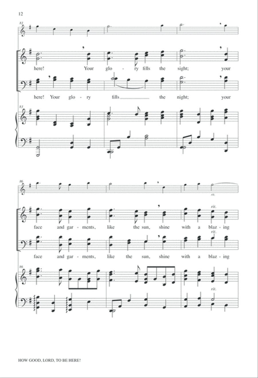 How Good Lord to be Here How Good Lord to be Here 4-Part scores gallery preview page 12