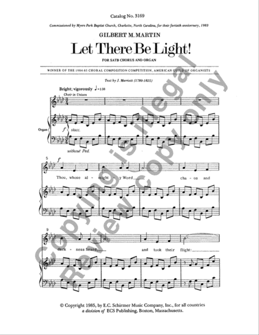 Let There Be Light! (Choral Score) 4-Part scores gallery preview page 14