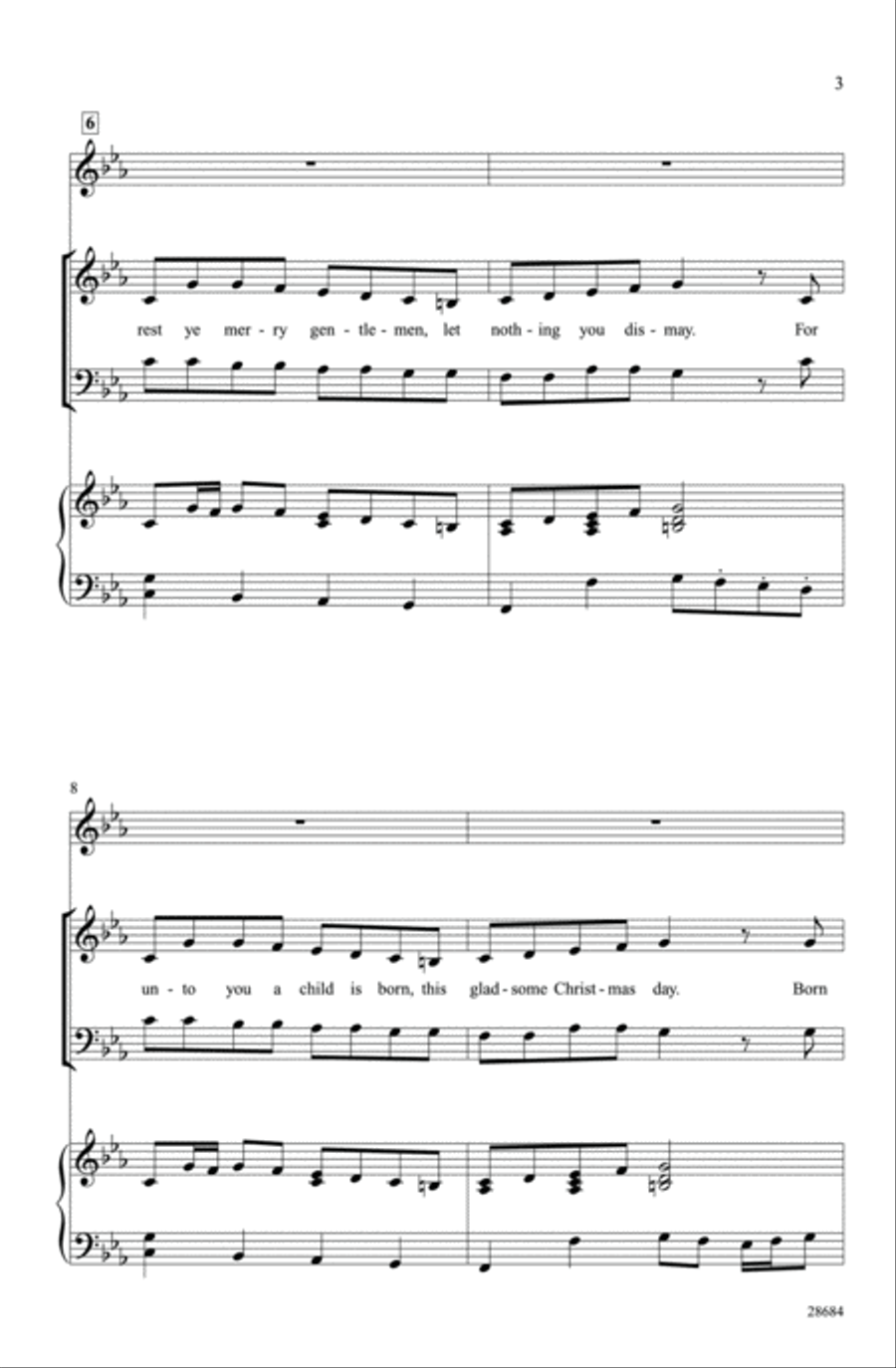 Tidings of Comfort and Joy 3-Part scores gallery preview page 3