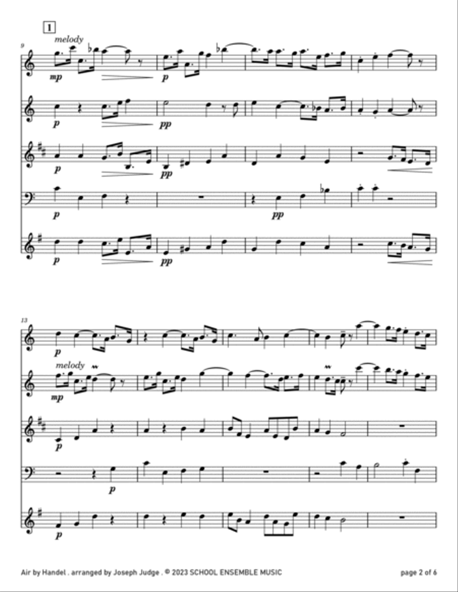 Air by Handel for Woodwind Quartet in Schools Air by Handel for Woodwind Quartet in Schools Woodwind Quartet scores gallery preview page 2