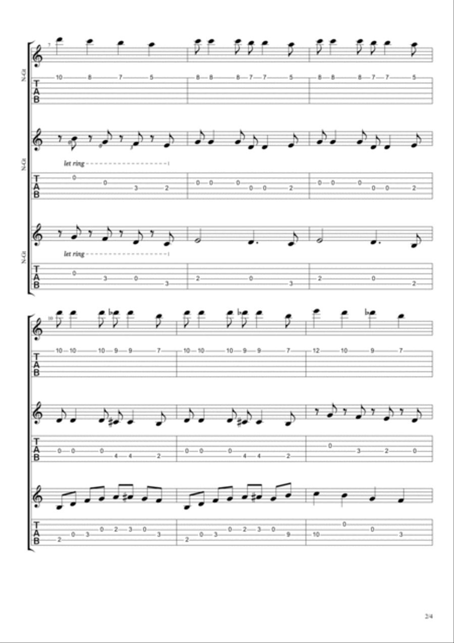 In waves Guitar Ensemble scores gallery preview page 2