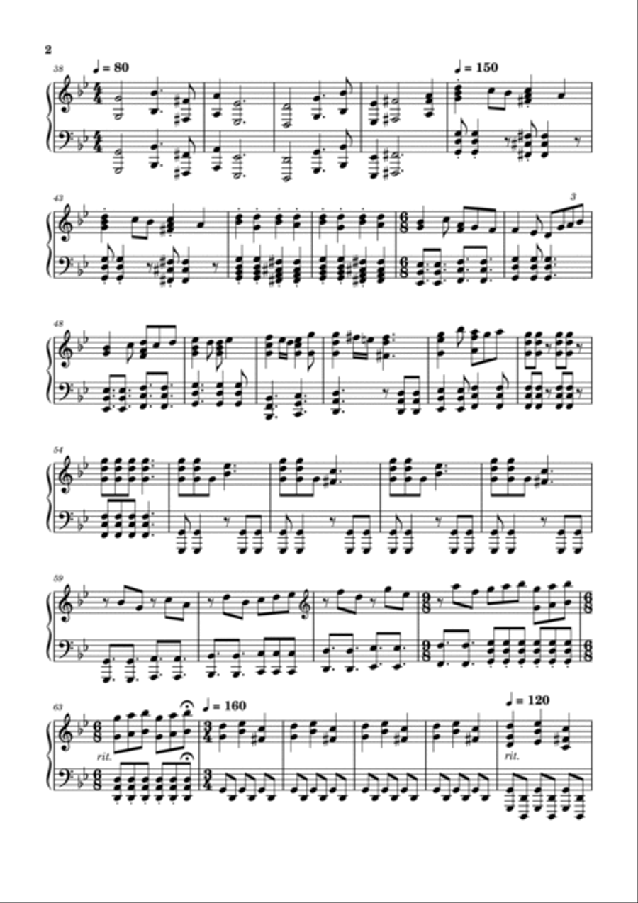 Confrontation in the Square - Piano Solo Piano Solo scores gallery preview page 2