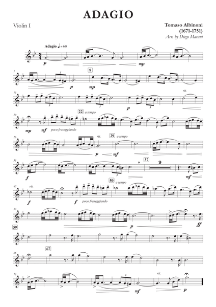 Albinoni's Adagio for String Quartet image number null
