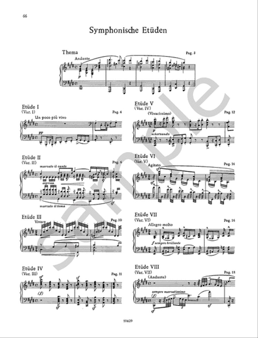 Études symphoniques (in the Form of Variations) Op. 13 for Piano Piano scores gallery preview page 8