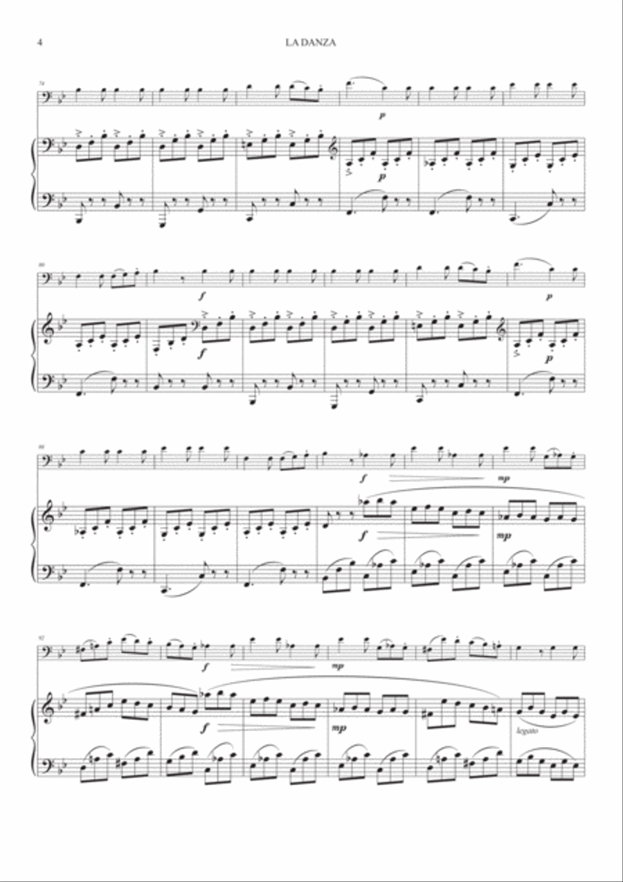 La Danza (Neapolitan Tarantella) for Trombone and Piano Brass Ensemble scores gallery preview page 4