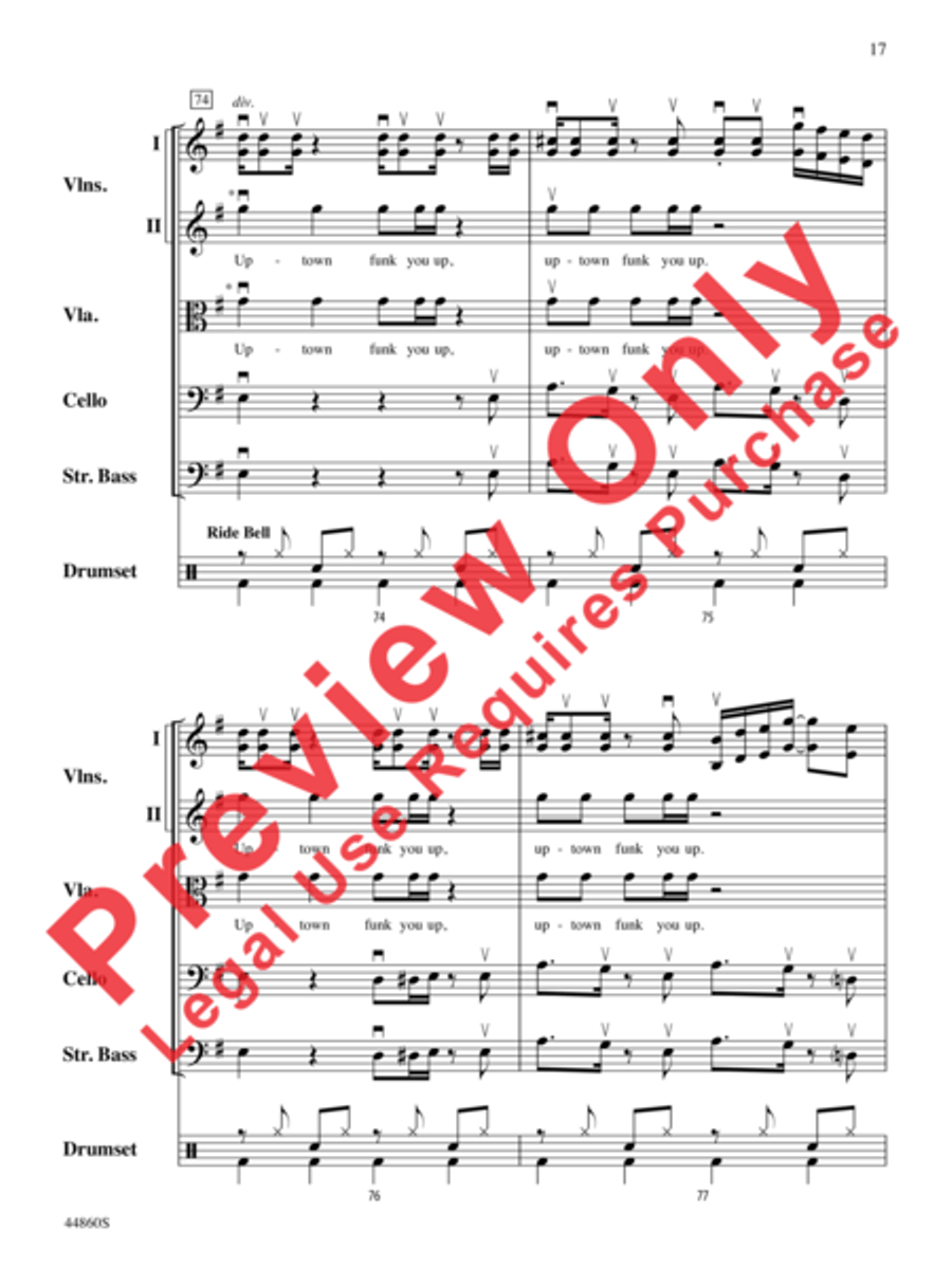Uptown Funk String Orchestra scores gallery preview page 18