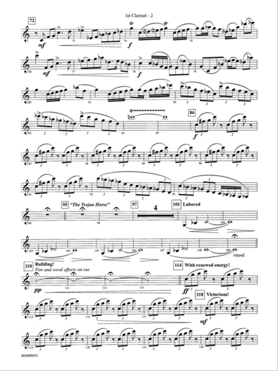 The Iliad (from The Odyssey (Symphony No. 2)): 1st B-flat Clarinet Concert Band scores gallery preview page 2