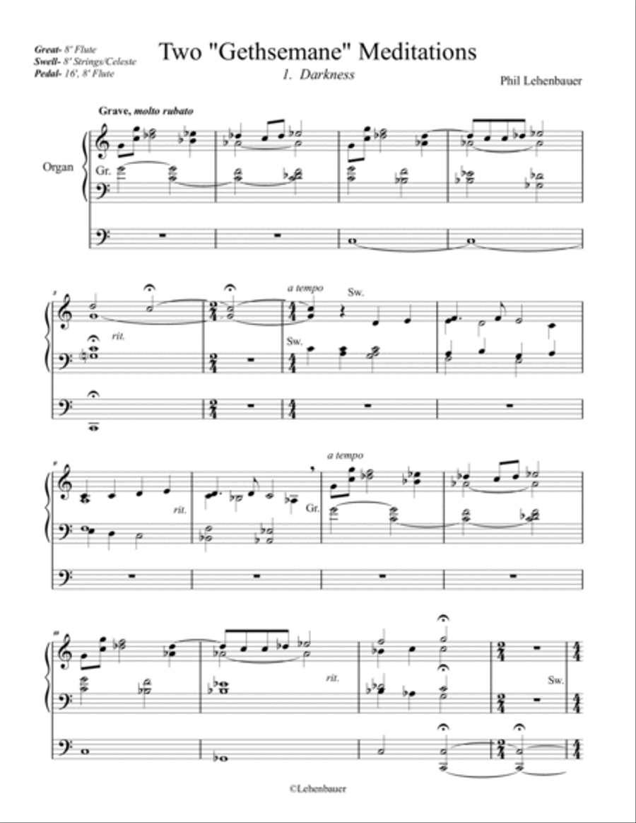 Lent to Easter Organ Works, Vol. 1, by Phil Lehenbauer Organ Solo scores gallery preview page 4