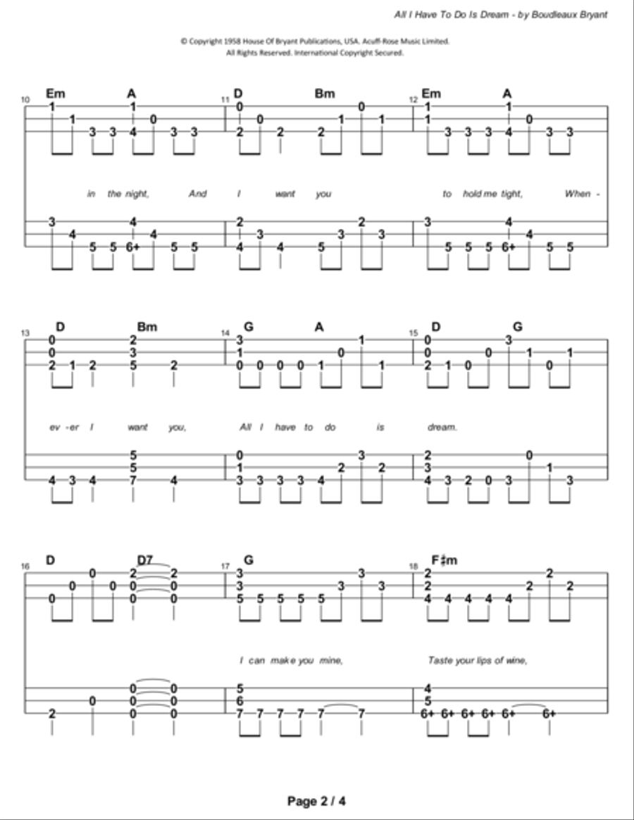 All I Have To Do Is Dream Dulcimer scores gallery preview page 3