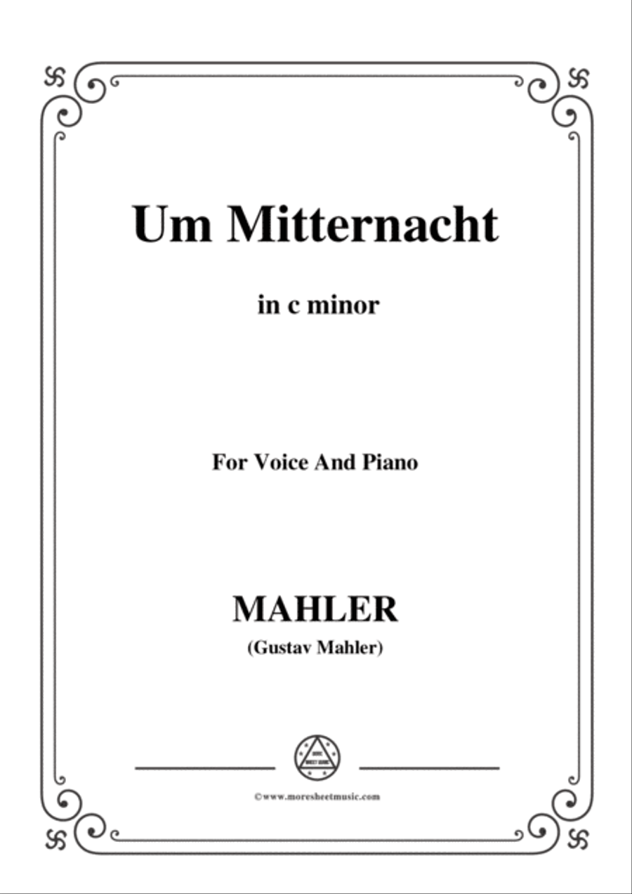 Mahler-Um Mitternacht in c minor,for Voice and Piano Voice Solo scores gallery preview page 1