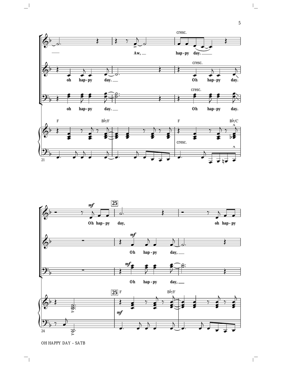 Oh Happy Day (arr. Roger Emerson) 4-Part scores gallery preview page 5