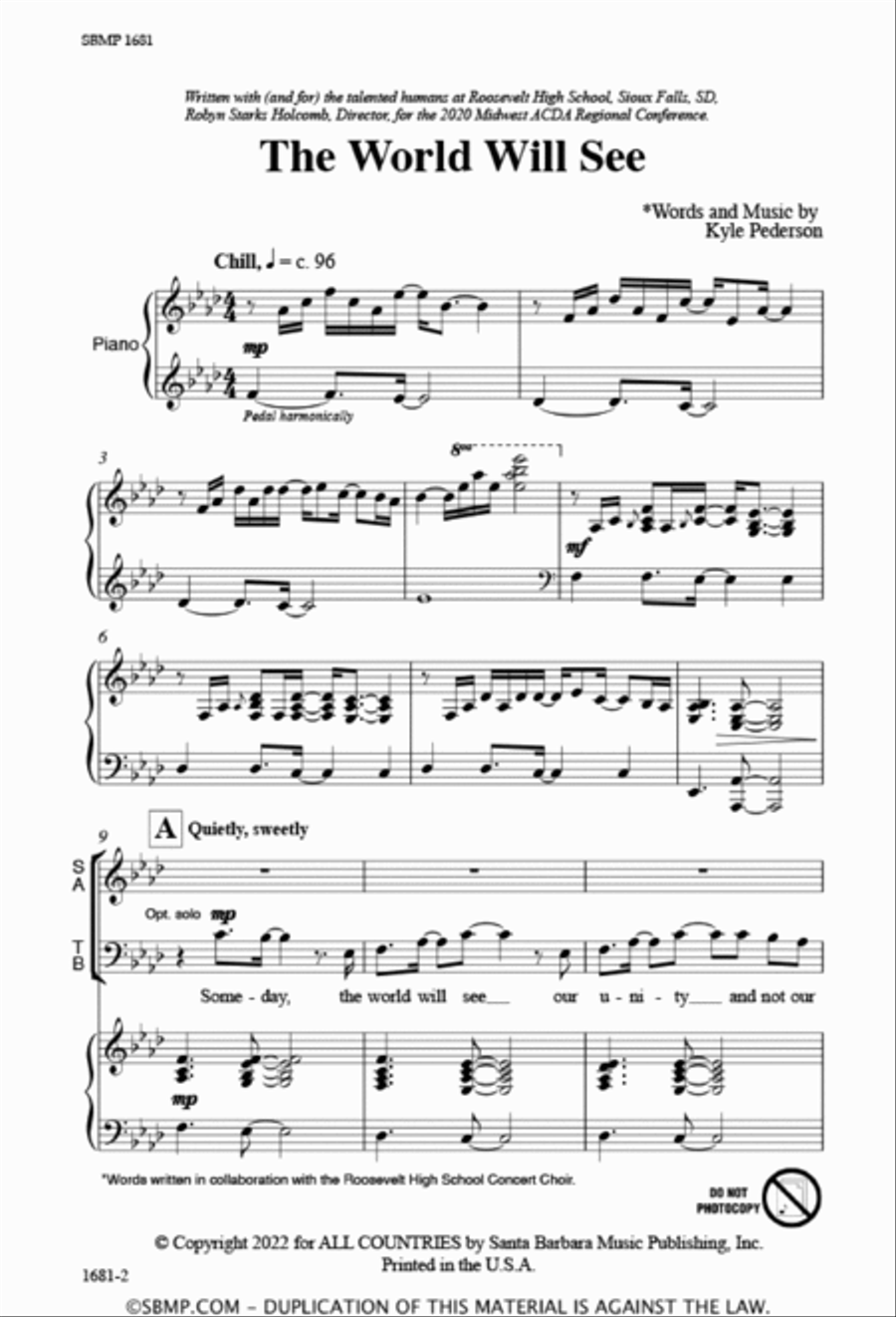 The World Will See - SATB 4-Part scores gallery preview page 2