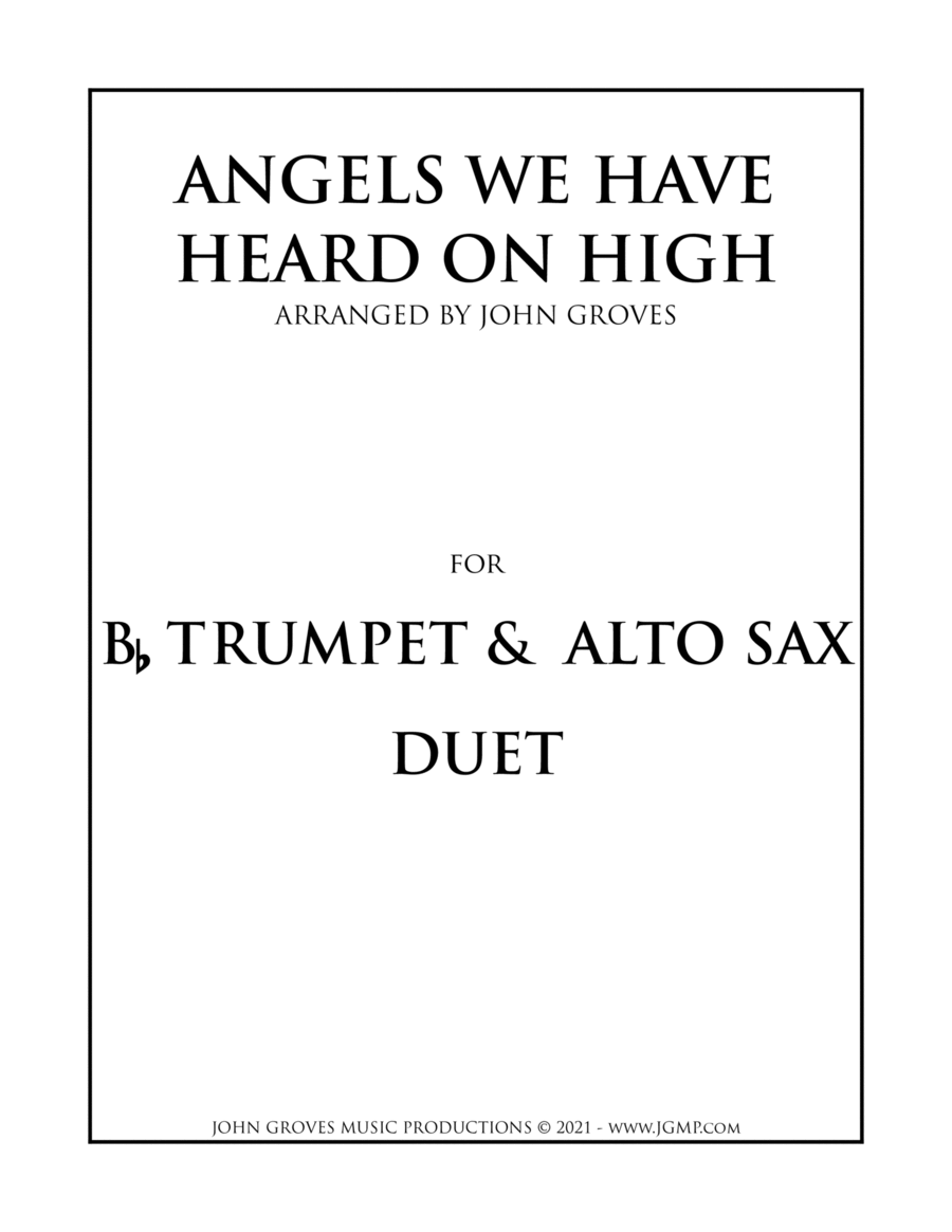 Angels We Have Heard On High - Trumpet & Alto Sax Duet image number null