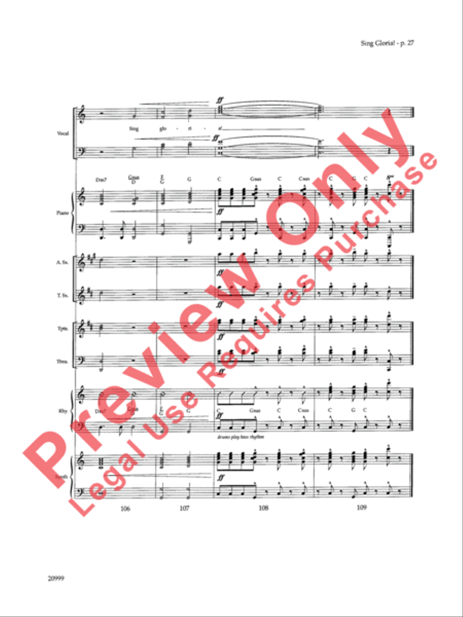 Sing Gloria! (A Song for Christmas) Choir scores gallery preview page 28