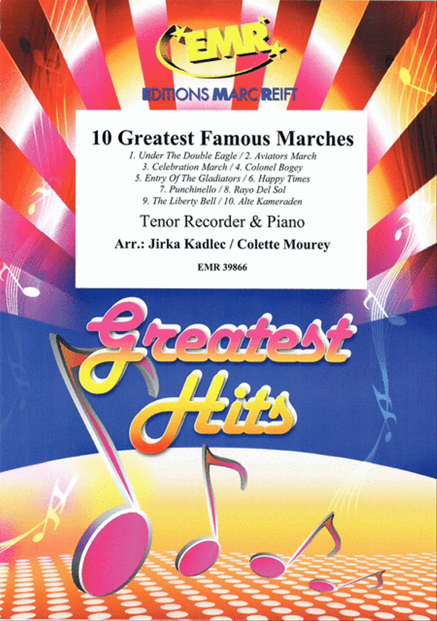 10 Greatest Famous Marches Tenor Recorder scores gallery preview page 1