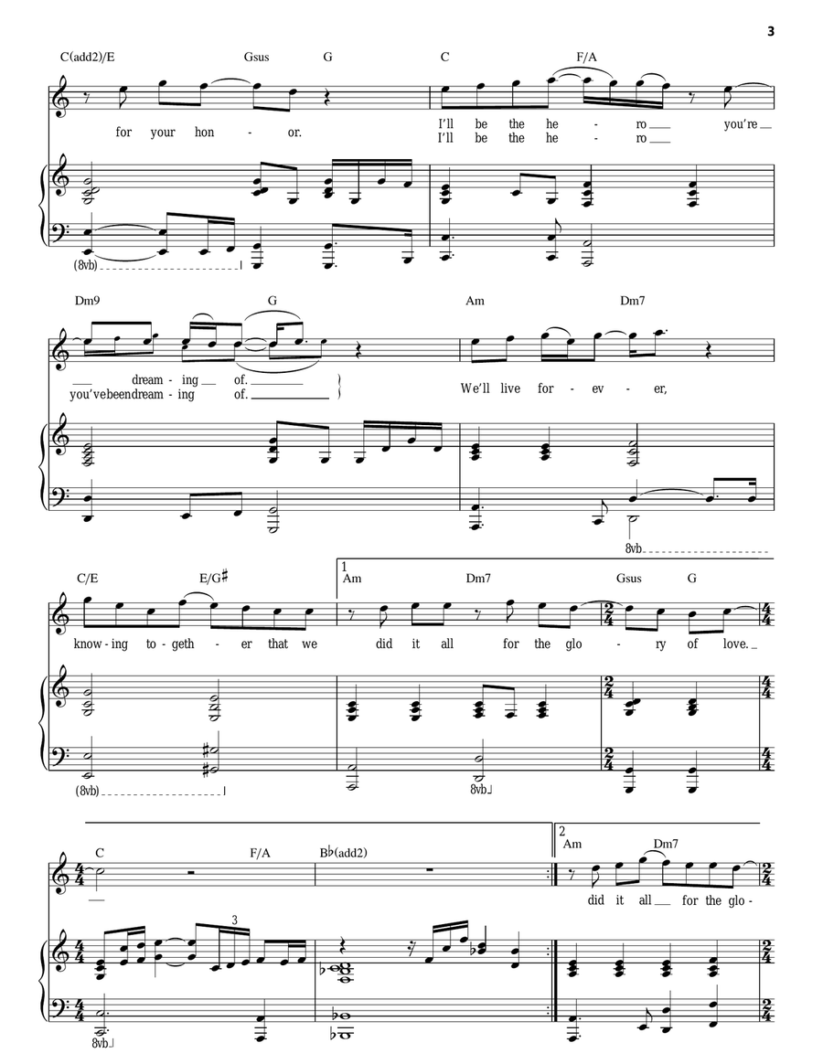 Glory Of Love Glory Of Love Piano, Vocal scores gallery preview page 3