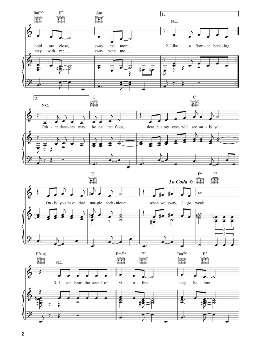 Sway (Quien Sera) Piano, Vocal, Guitar scores gallery preview page 2