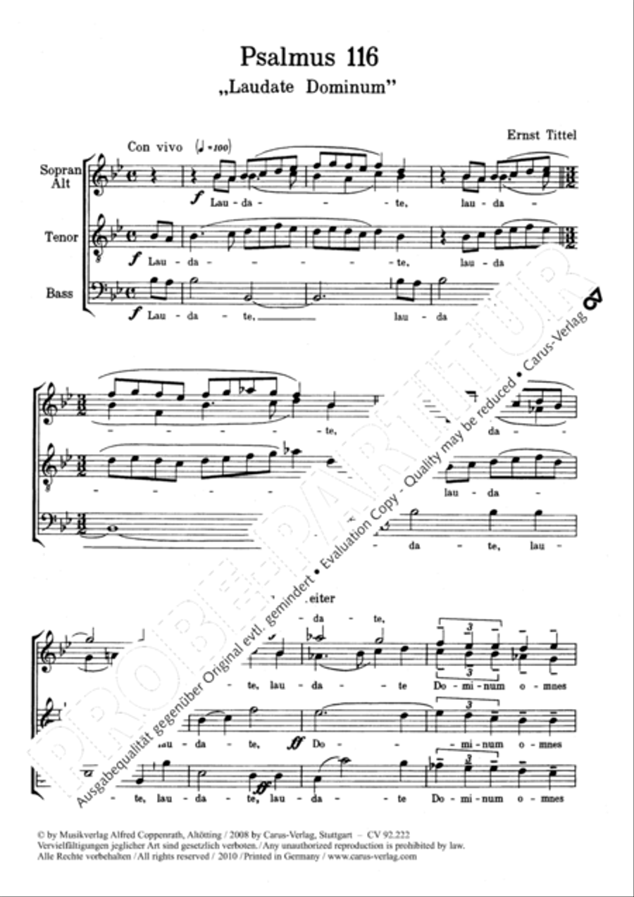 Laudate Dominum 4-Part scores gallery preview page 2