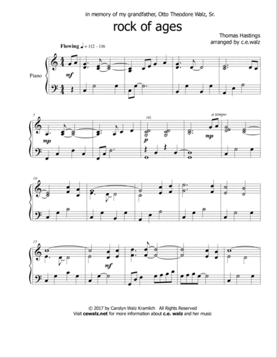 Rock of Ages Piano Solo scores gallery preview page 1