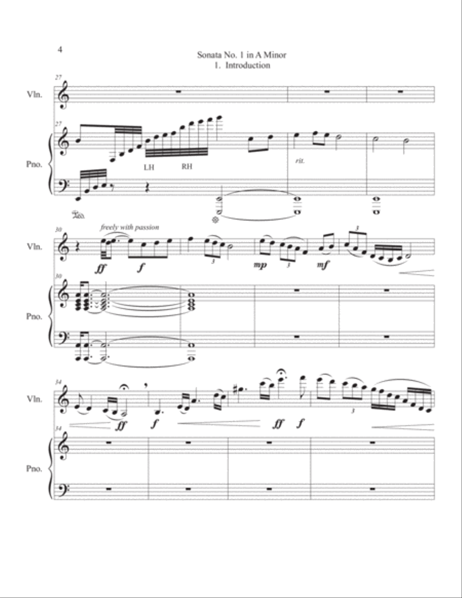 Sonata No. 1 in A Minor for Piano and Violin 