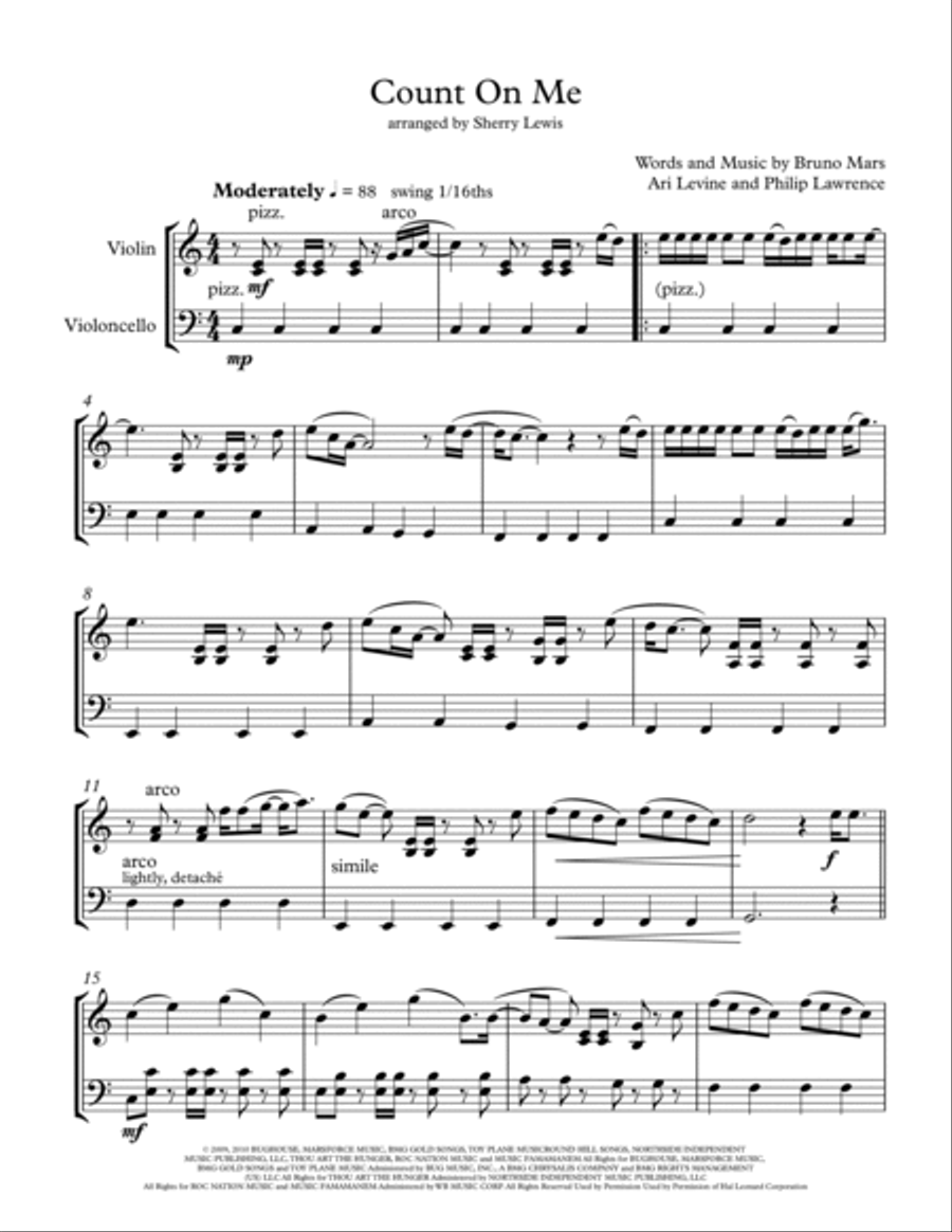Count On Me String Duet scores gallery preview page 4