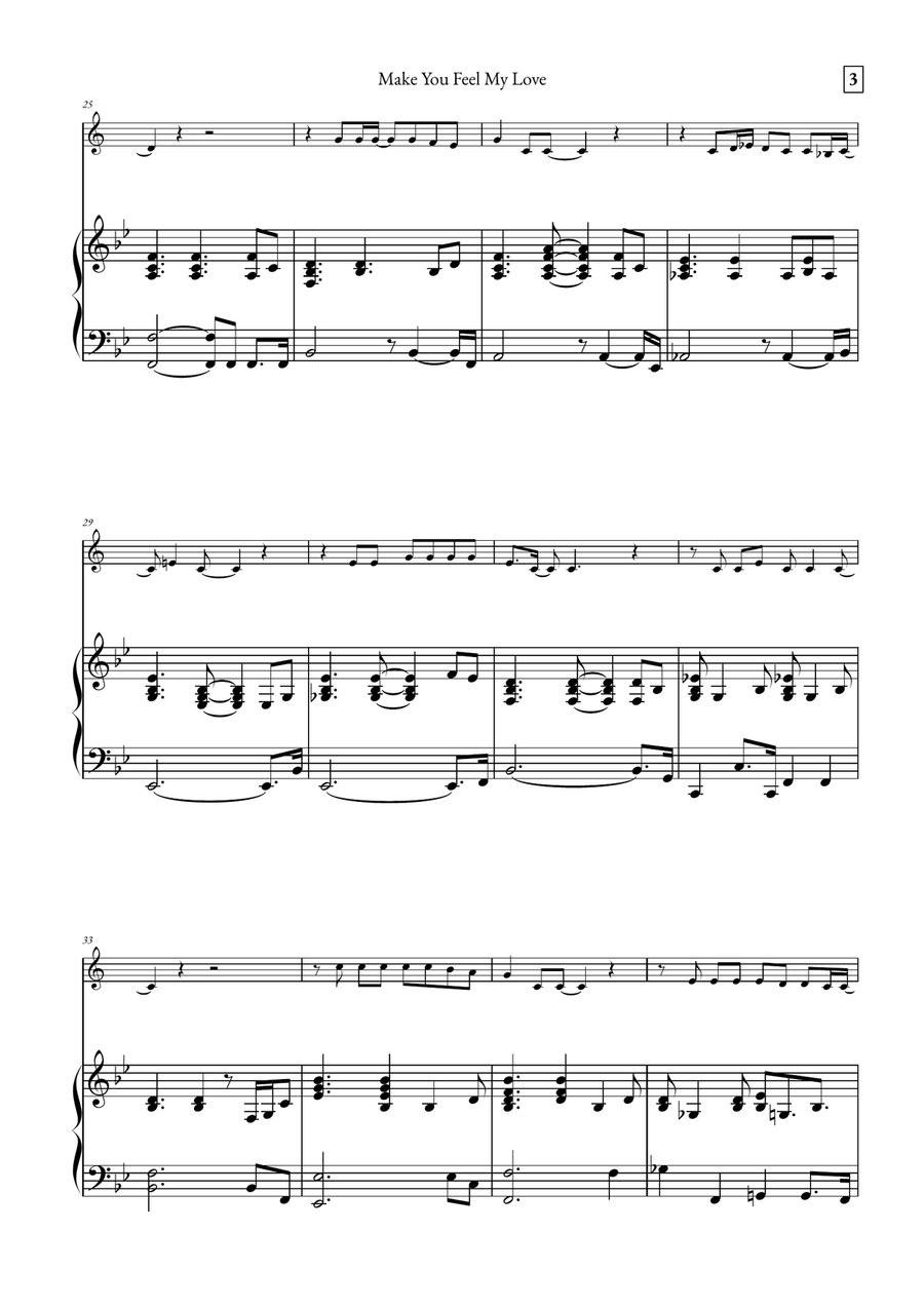 Make You Feel My Love B-Flat Clarinet scores gallery preview page 3