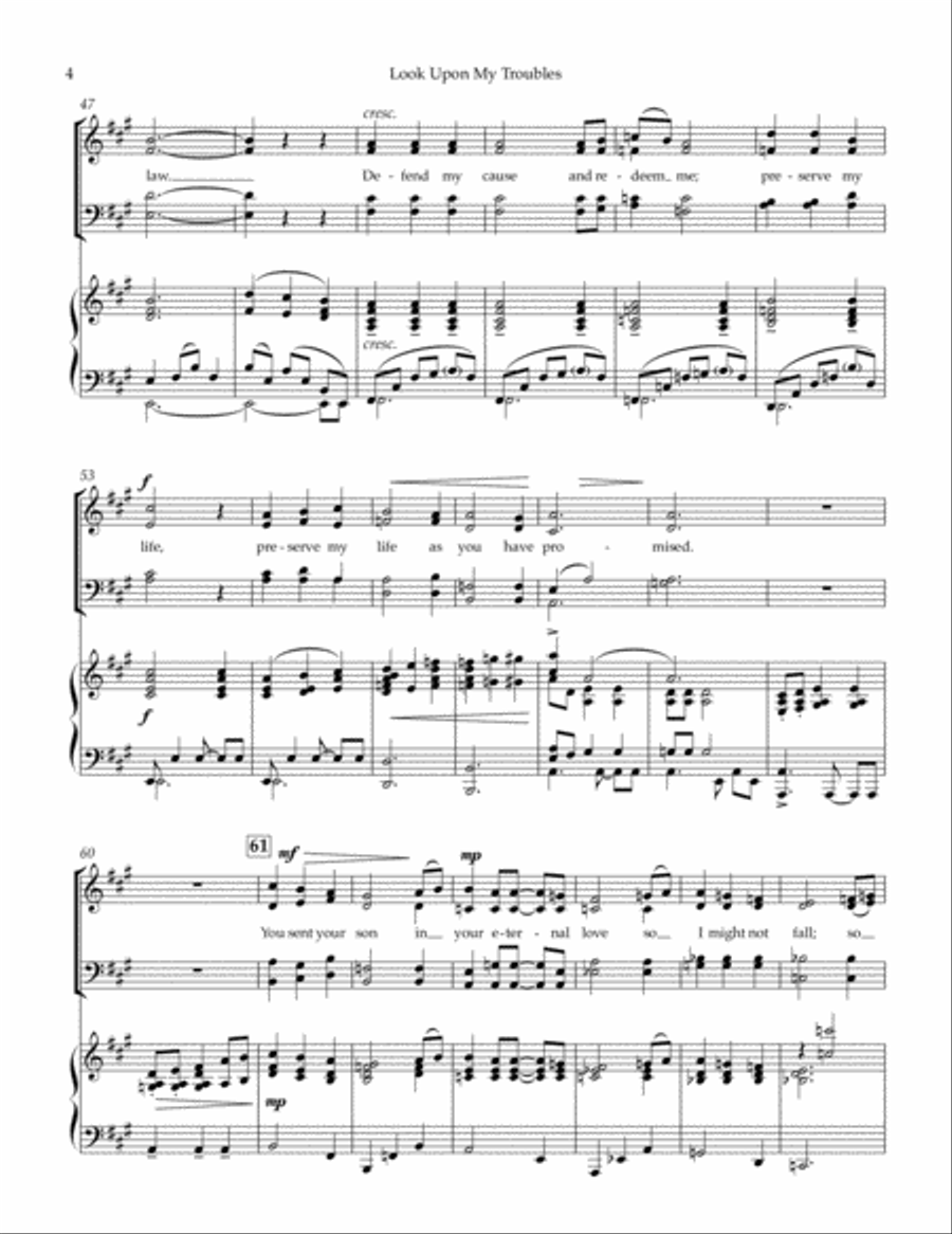 Look Upon My Troubles - SATB 4-Part scores gallery preview page 4