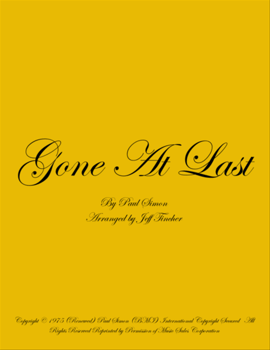Gone At Last Piano, Vocal, Guitar scores gallery preview page 1