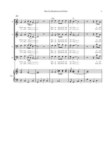 Rise Up Shepherd and Follow SATB and piano image number null