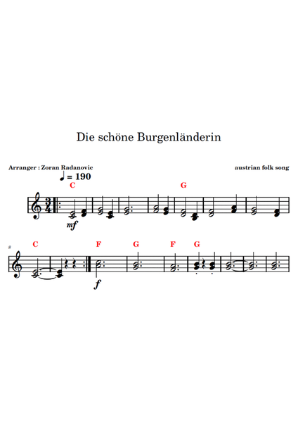 Die schöne Burgenländerin - lead sheet image number null