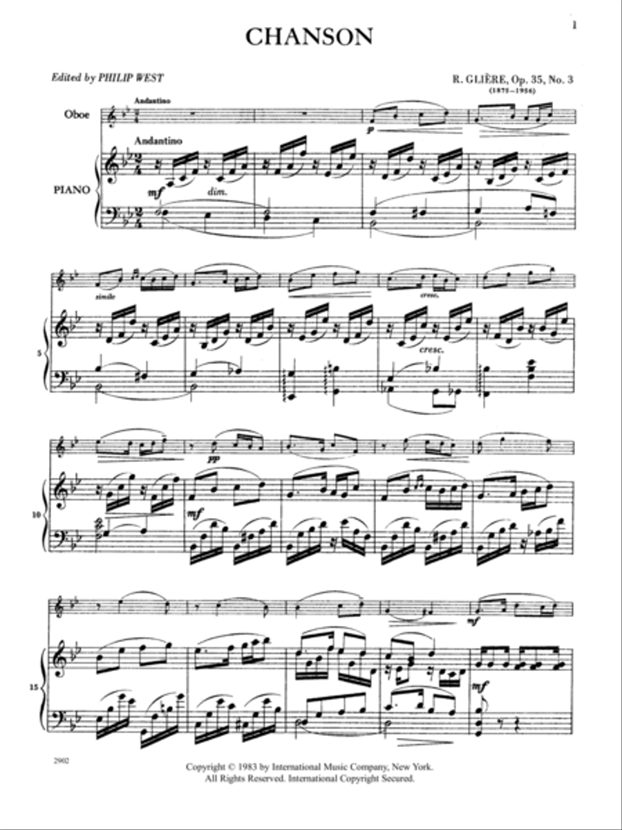 Chanson, Opus 35, No. 3 Piano Accompaniment scores gallery preview page 2