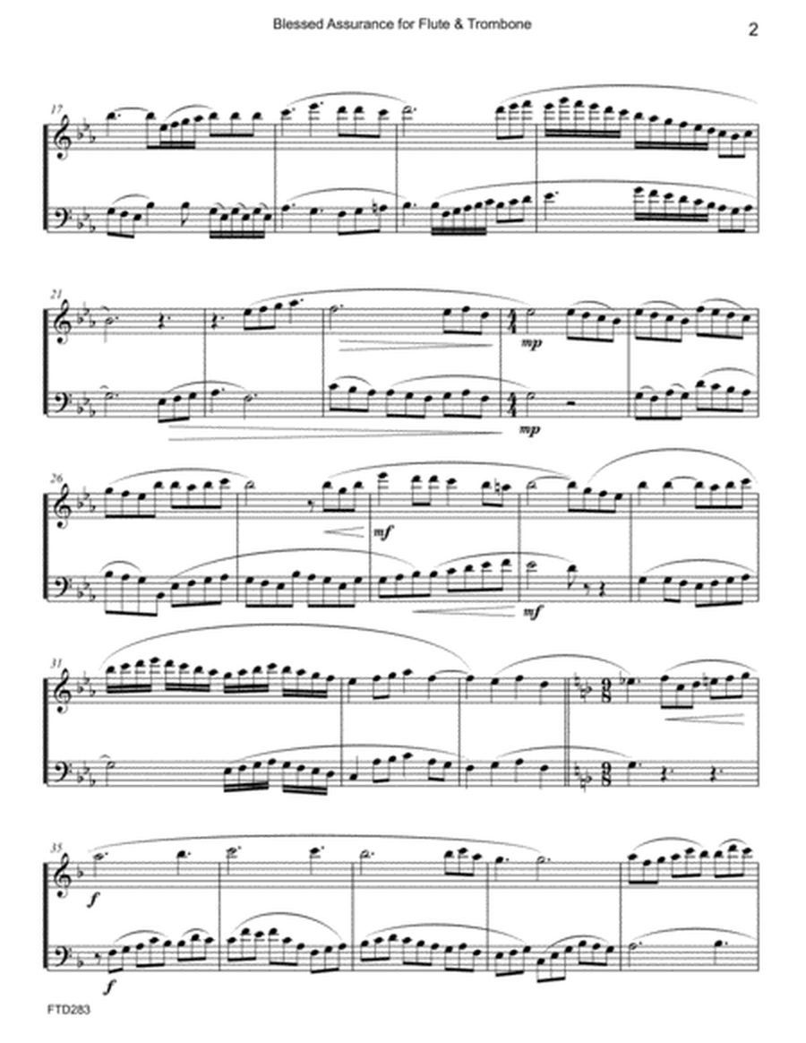 BLESSED ASSURANCE/JESU JOY OFMAN'S DESIRING - Flute & Trombone (unaccompanied) image number null