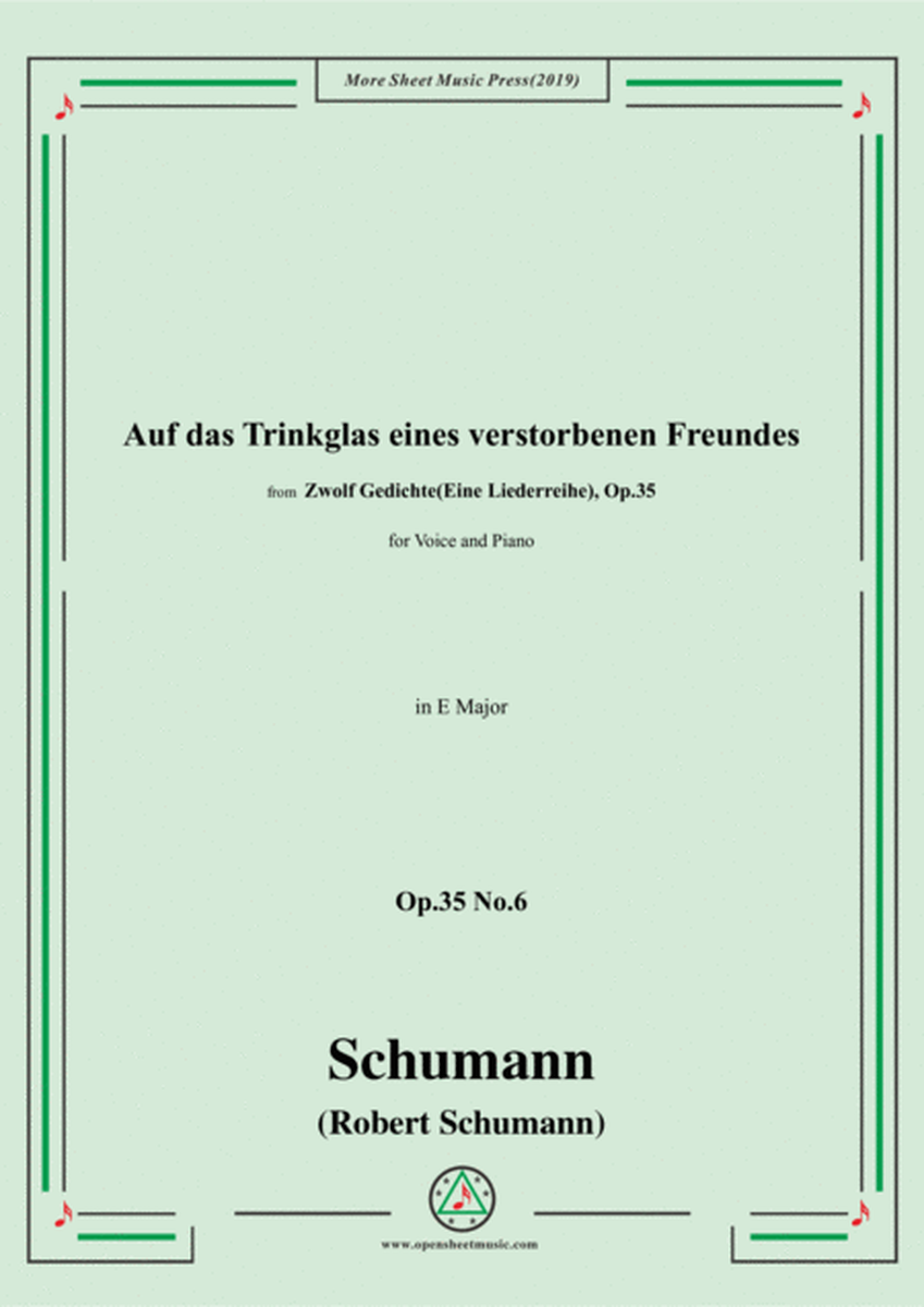 Schumann-Auf das Trinkglas eines...,Op.35 No.6 in E Major,for V&Pno image number null