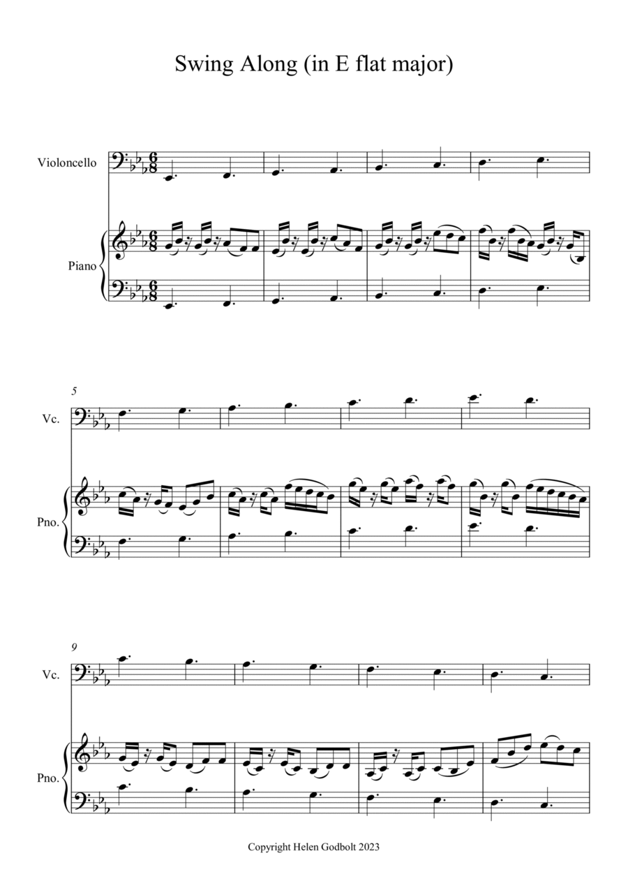 Swing Along (in E flat) Swing Along (in E flat) Piano scores gallery preview page 1