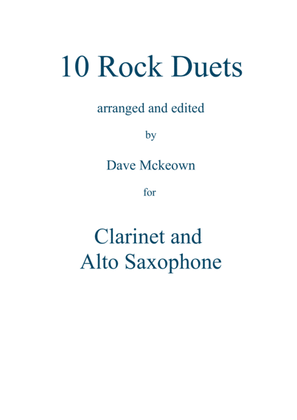 Book cover for 10 Rock Duets for Clarinet and Alto Saxophone
