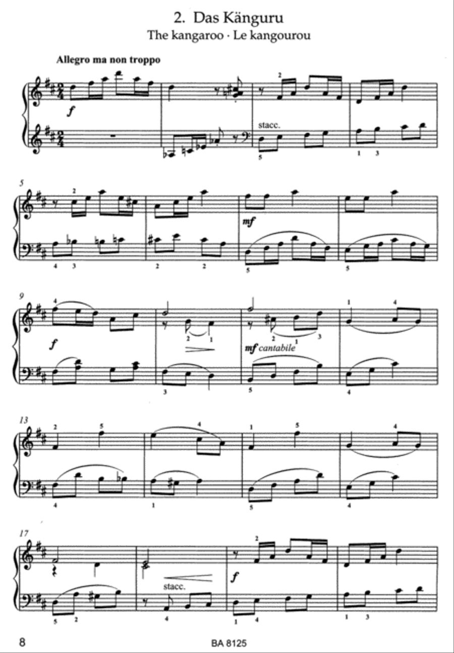 At the Zoo for piano