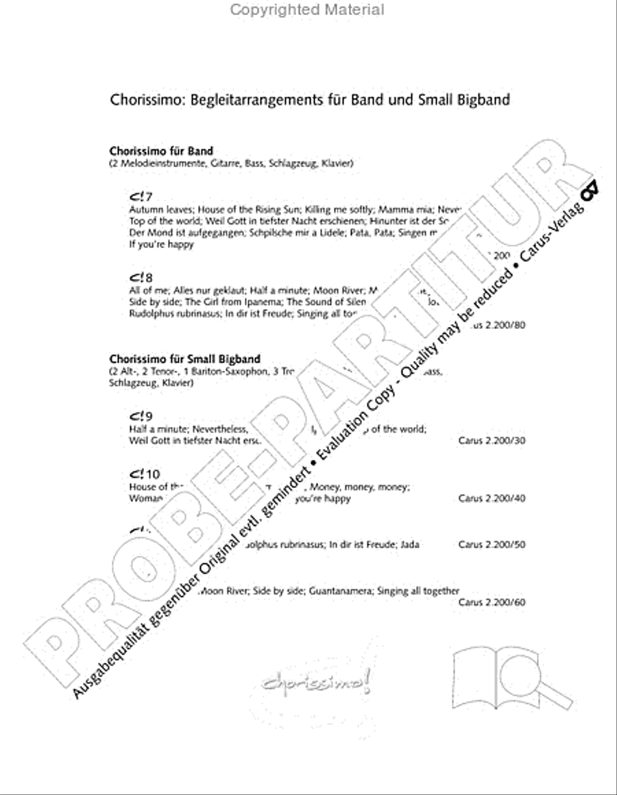 Chorissimo. Instrumentale Begleitarrangements fur Small Bigband, Vol. 3 Big Band scores gallery preview page 77