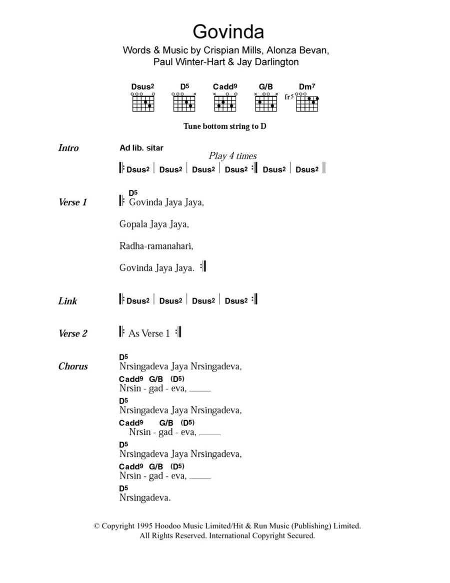 Govinda Acoustic Guitar scores gallery preview page 1