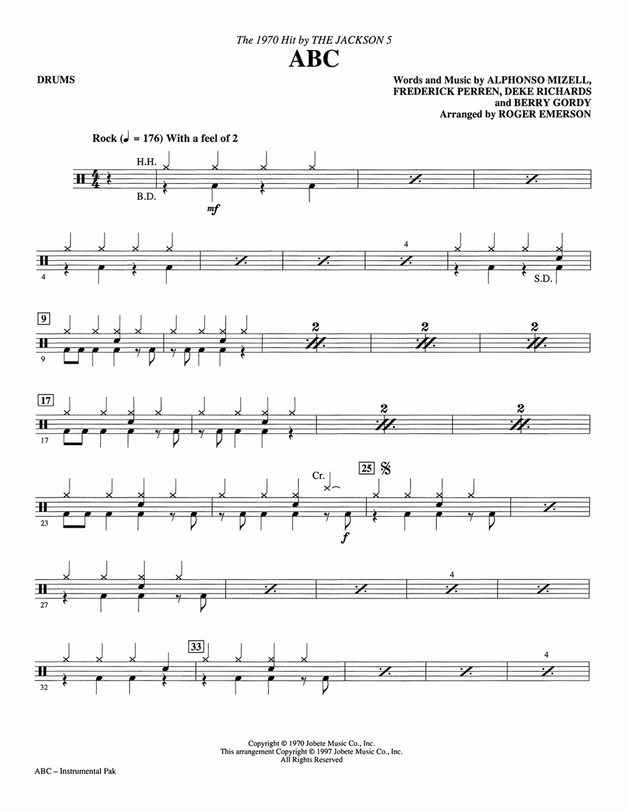 ABC (arr. Roger Emerson) - Drums