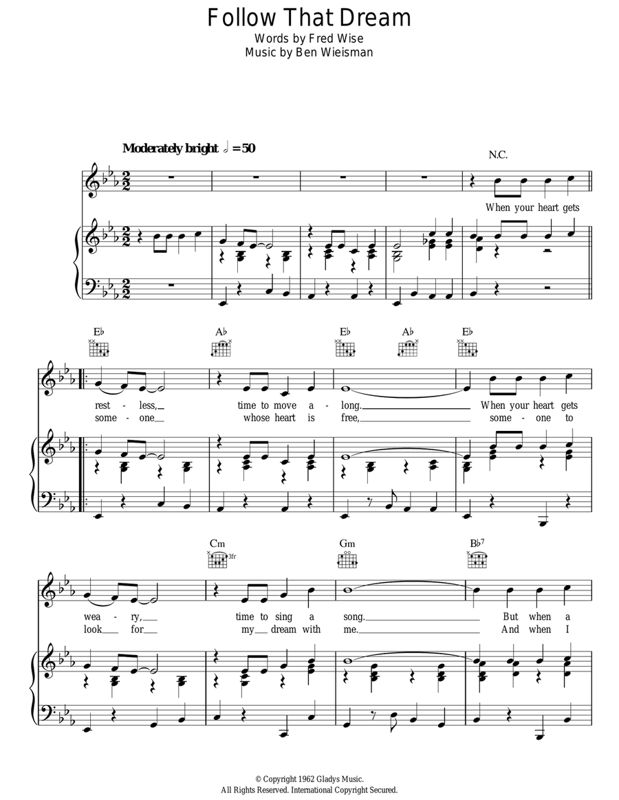 Follow That Dream Guitar scores gallery preview page 1